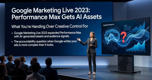 Google Marketing Live 2023: Performance Max Gets AI Assets. What You're Handing Over Creative Control For